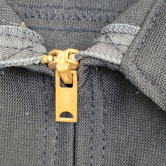 Vintage 70s Safari Style Chore Coat Jacket S/M 21x30 Dagger Collar Scovill Zip - Picture 4 of 12